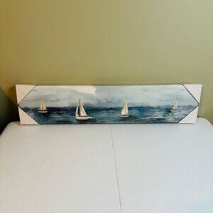 Sailboat Wall Art Coastal Decoration Nautical Decor Ocean Beach Theme Canvas Art